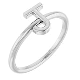 Platinum Initial J Ring