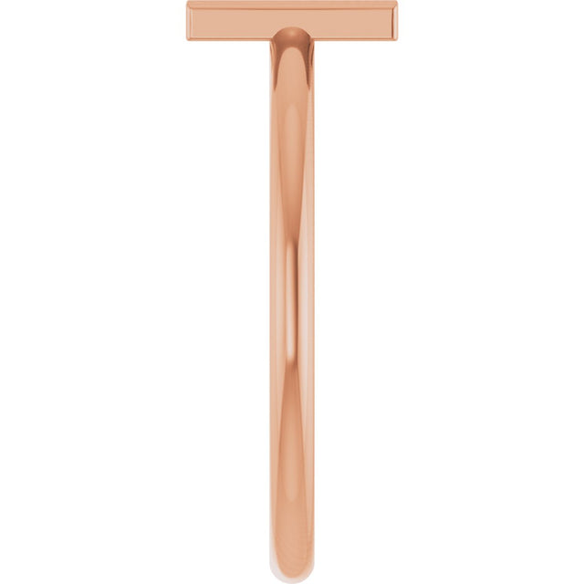 14K Gold Initial H Ring - Rose Gold - view 4