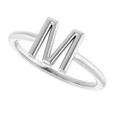 Platinum Initial M Ring - view 5