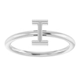 Platinum Initial I Ring - view 3