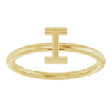 14K Gold Initial I Ring - Yellow Gold - view 3