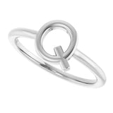 Platinum Initial Q Ring - view 5