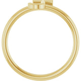 14K Gold Initial J Ring - Yellow Gold - view 2