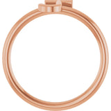 14K Gold Initial J Ring - Rose Gold - view 2
