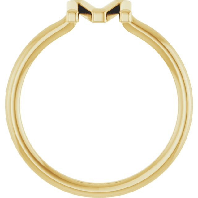 14K Gold Initial M Ring - Yellow Gold - view 2
