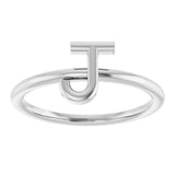Platinum Initial J Ring - view 3