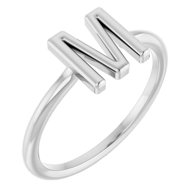 Platinum Initial M Ring