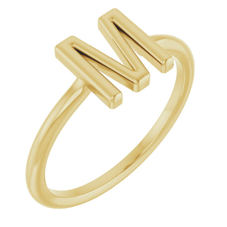14K Gold Initial M Ring - Yellow Gold