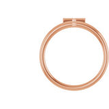 14K Gold Initial T Ring - Rose Gold - view 2