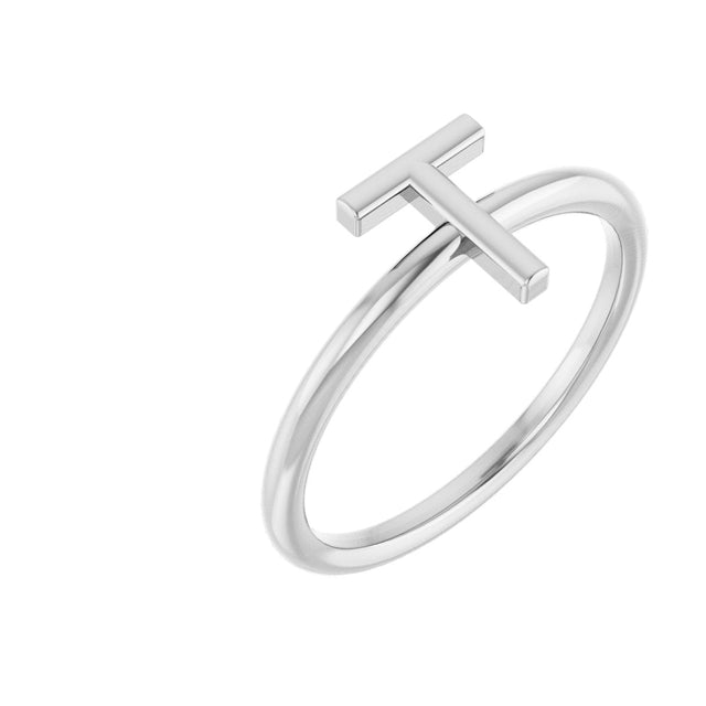 Platinum Initial T Ring