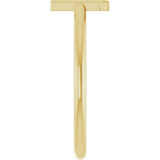 14K Gold Initial T Ring - Yellow Gold - view 4