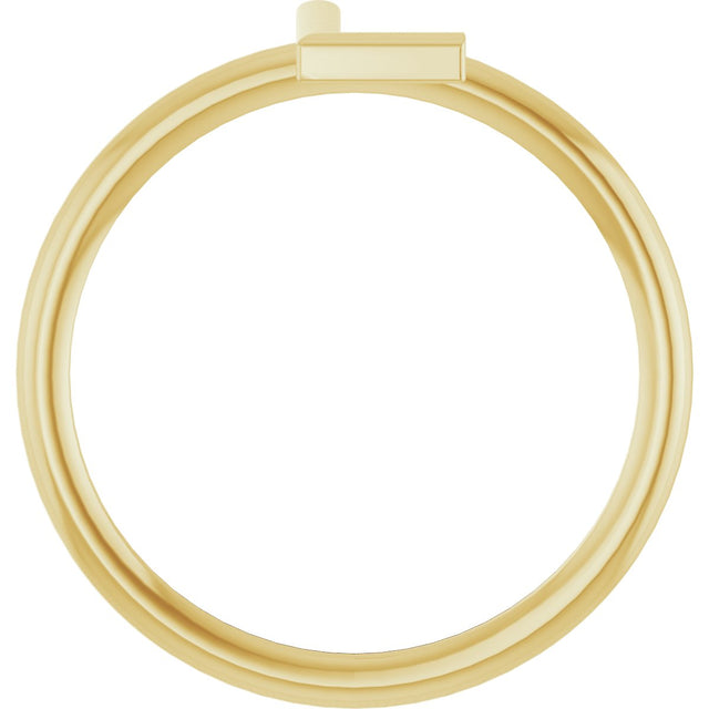 14K Gold Initial L Ring - Yellow Gold - view 2