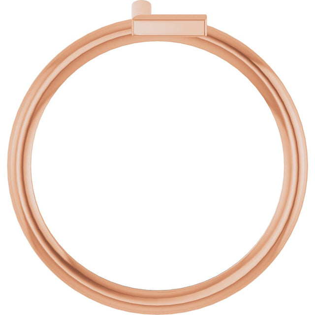 14K Gold Initial L Ring - Rose Gold - view 2