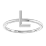 Platinum Initial L Ring - view 3