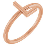14K Gold Initial L Ring - Rose Gold