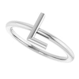 14K Gold Initial L Ring - White Gold - view 5