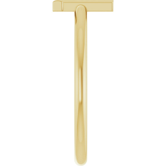 14K Gold Initial L Ring - Yellow Gold - view 4