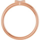 14K Gold Round Natural Diamond Accented Initial Ring - Rose Gold - view 6