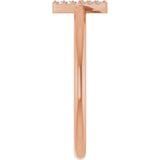 14K Gold Round Natural Diamond Accented Initial Ring - Rose Gold - view 8