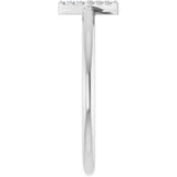 14K Gold Round Natural Diamond Accented Initial Ring - White Gold - view 8
