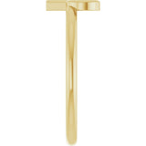 14K Gold Initial P Ring - Yellow Gold - view 4