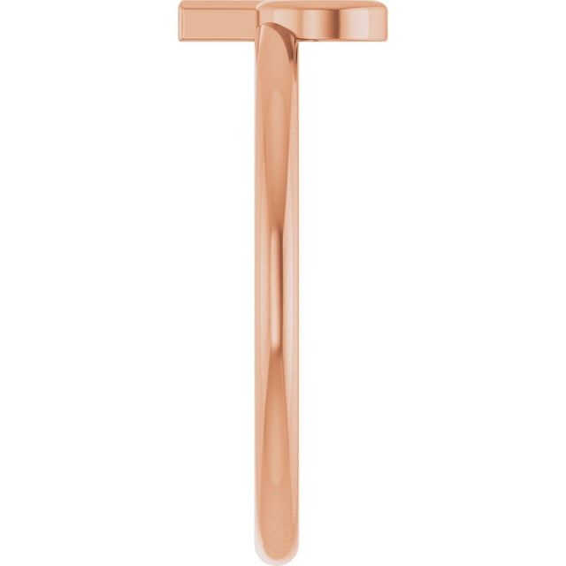 14K Gold Initial P Ring - Rose Gold - view 4