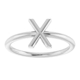 Platinum Initial X Ring - view 3