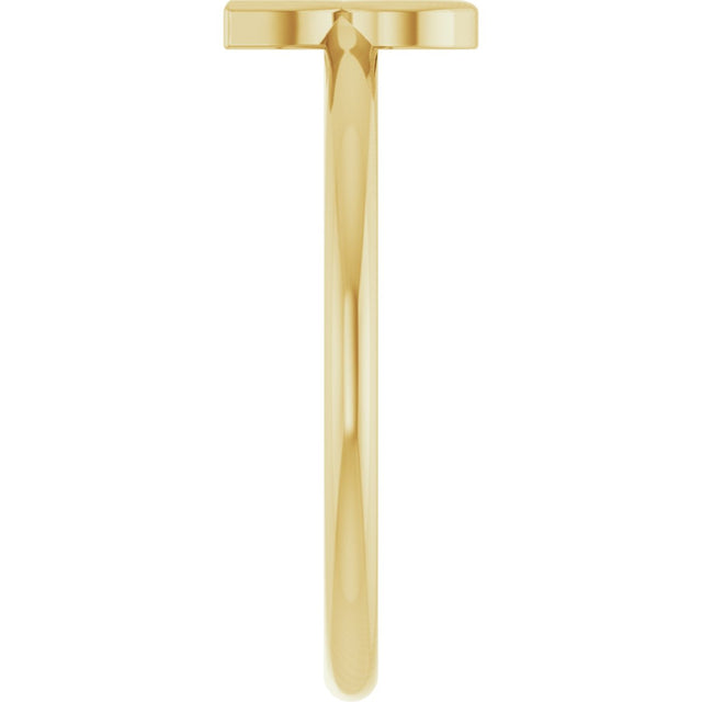 14K Gold Initial Ring - Yellow Gold - view 4