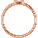 14K Gold Initial X Ring - Rose Gold - view 2