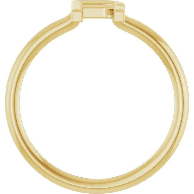 14K Gold Initial Ring - Yellow Gold - view 2