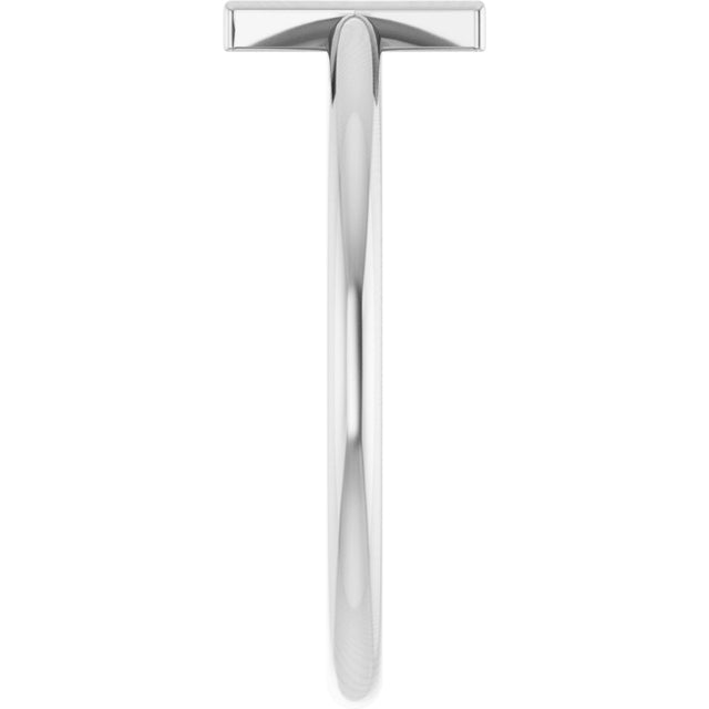 14K Gold Initial X Ring - White Gold - view 4