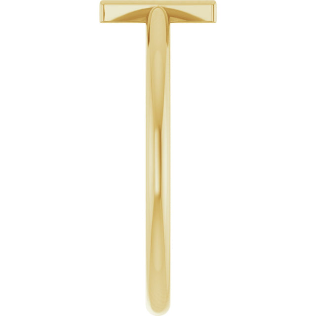 14K Gold Initial X Ring - Yellow Gold - view 4