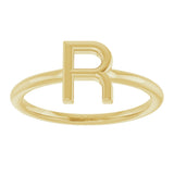 14K Gold Initial Ring - Yellow Gold - view 3