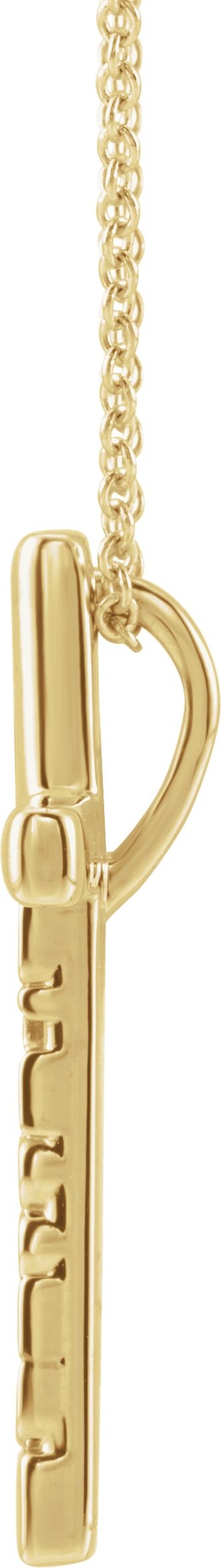 14K Gold Blessed Cross Necklace or Pendant - Yellow Gold - view 4