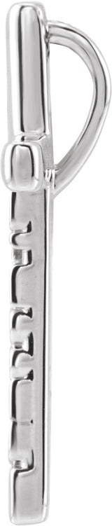 14K Gold Blessed Cross Necklace or Pendant - White Gold - view 4