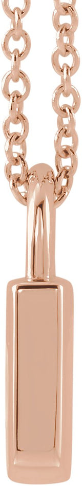 14K Gold Engravable Lock Necklace or Pendant - Rose Gold - view 2
