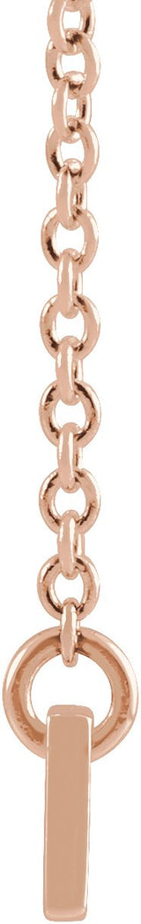 14K Gold Engravable Bar Necklace – 26x3.5mm - Rose Gold - view 5