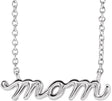 Platinum Petite Mom Script Necklace