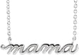 10K Gold Petite Mama Script Necklace - White Gold