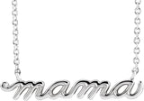 14K Gold Petite Mama Script Necklace - White Gold