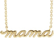 14K Gold Petite Mama Script Necklace - Yellow Gold