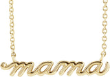 14K Gold Petite Mama Script Necklace - Yellow Gold