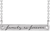 Platinum Family is Forever Bar Necklace