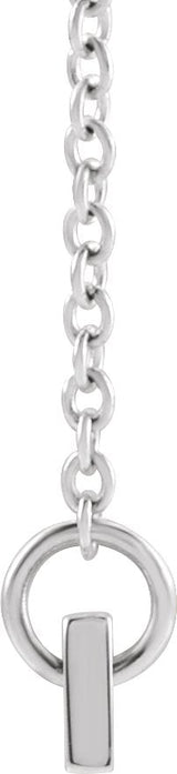 14K Gold Family is Forever Bar Necklace - White Gold - view 2