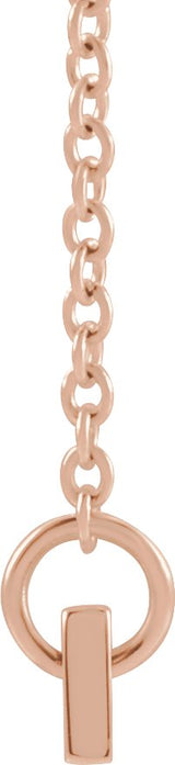 14K Gold Family is Forever Bar Necklace - Rose Gold - view 2