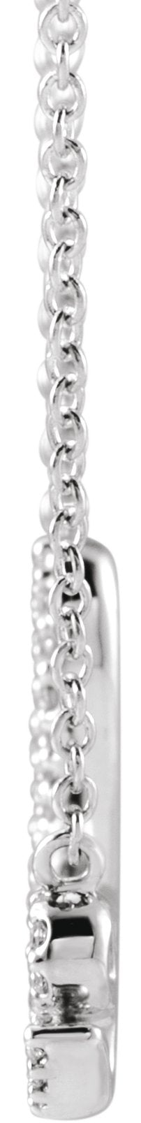 14K Gold Round Natural Diamond Love Necklace II - White Gold - view 4