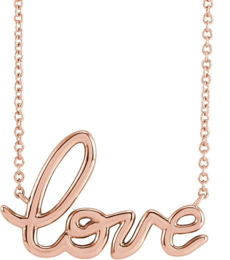 14K Gold Love Necklace – 21.76x13.8mm - Rose Gold