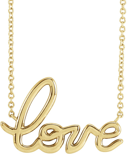 14K Gold Love Necklace – 21.76x13.8mm - Yellow Gold