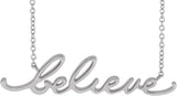 14K Gold Believe Necklace - White Gold