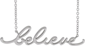 14K Gold Believe Necklace - White Gold